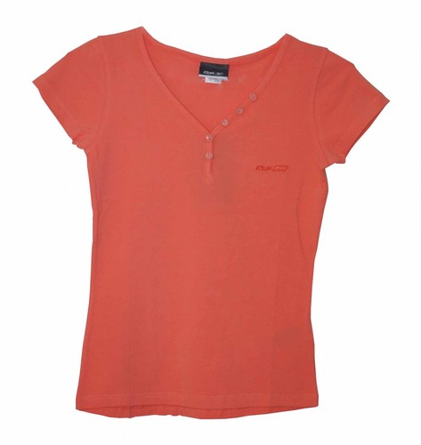 Reebok V Neck Button Damen T-Shirt lachs shirt