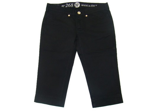 NFY 268 3/4 Hose Caprihose Damenhose Bermudas Sommerhose schwarz