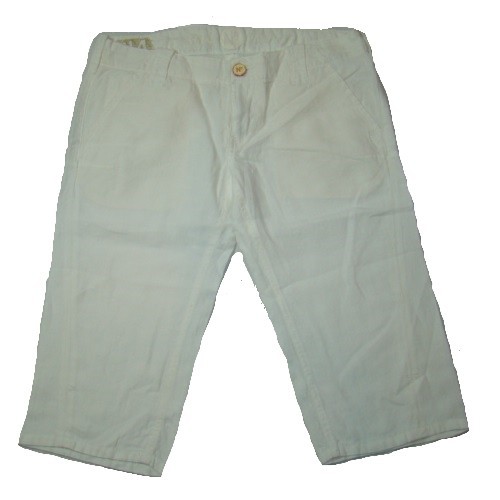 NFY 304 3/4 Damen Caprihose Hose Leinenhose Damenhose wei� 