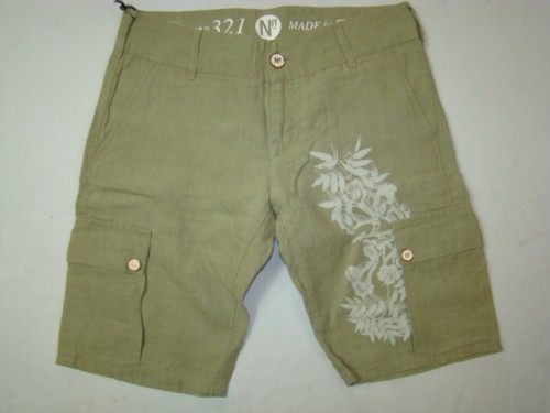 NFY 321 kurze Leinenhose Damenhose Short Bermuda olive