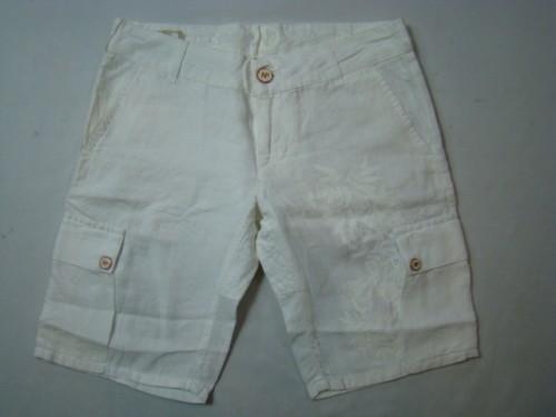 NFY 321 kurze Leinenhose Damenhose Short Bermuda wei�