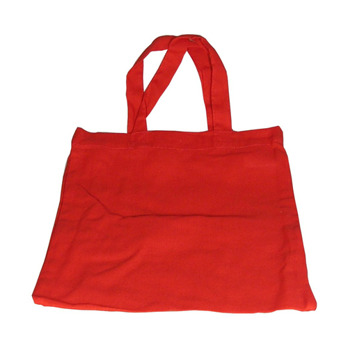 1 Baumwolltragetasche UNBEDRUCKT rot 38x42 kurzer Henkel