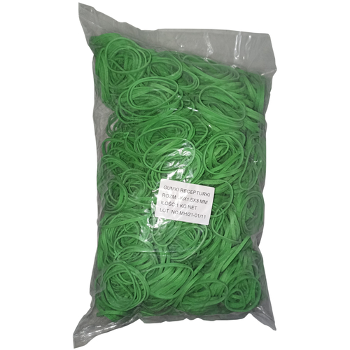 1 Kg Gummiringe Gummib�nder gr�n 40 mm � 1,5 x 3 mm breit