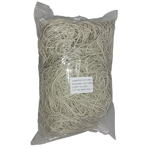 1 kg Gummiringe wei� 60 mm � 1,5 x 1,5 mm breit