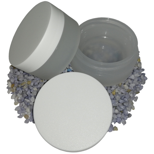 100 Cremedosen Nina 25ml Doppelwandig milchig mit Deckel Wei�