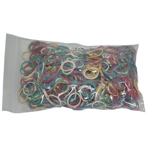 100 g Gummiringe bunt gemischt 15 mm � 1,2 x 1,2 mm breit
