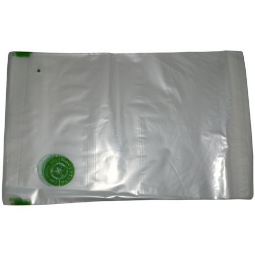 1000 Recyclat Adh�sionsverschlussbeutel gelocht transparent mit Recyclat-Logodruck 225x310 40m�
