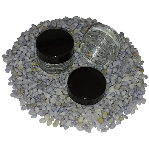 30 x Designer Glas Tiegel Diana Deckel Schwarz 4ml Geldosen Leer