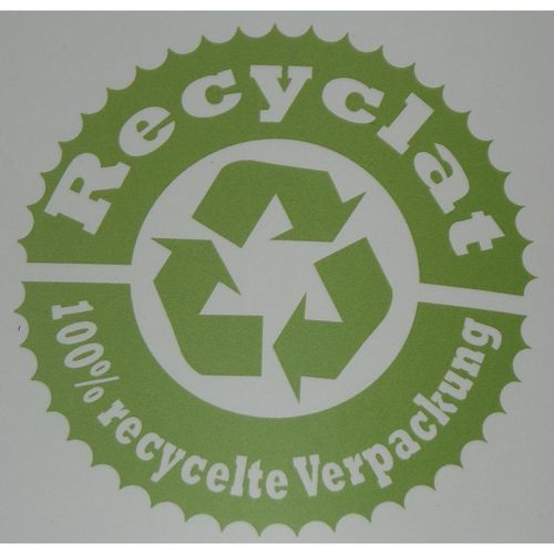 500 Recyclat Flachbeutel transparent mit Recyclat-Logodruck 300x500 100m�