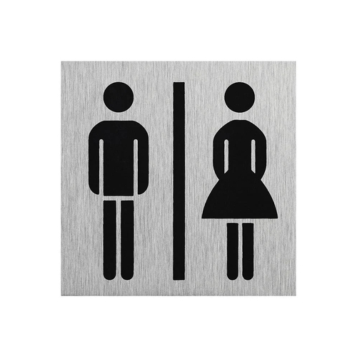 Aluminium T�rschild Bild Frau / Mann 60x60mm