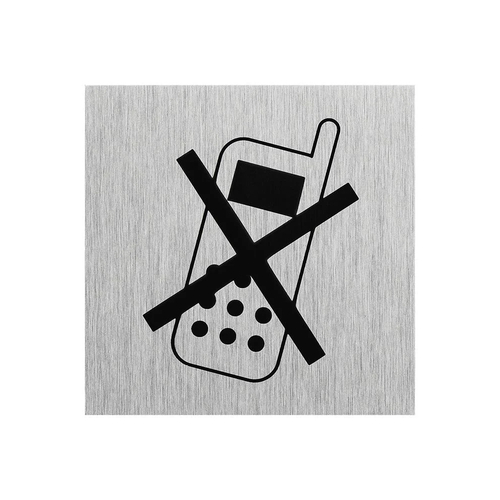 Aluminium T�rschild Bild Handy aus schalten 60x60mm