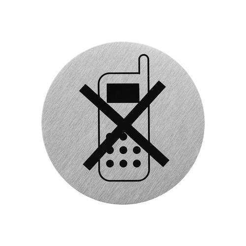 Aluminium T�rschild Bild Handy aus schalten �75mm