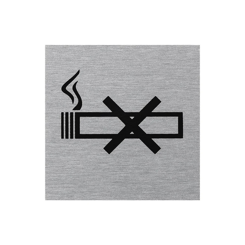 Aluminium T�rschild Bild nicht Rauchen 60x60mm