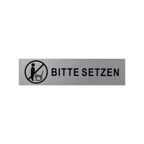 Aluminium T�rschild Bitte Setzen 160x40mm