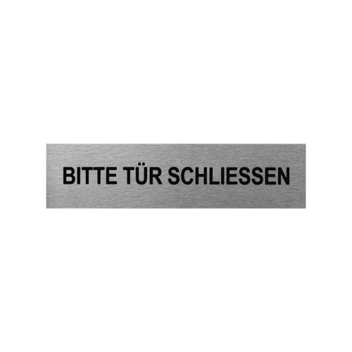 Aluminium T�rschild Bitte T�r schliessen 160x40mm