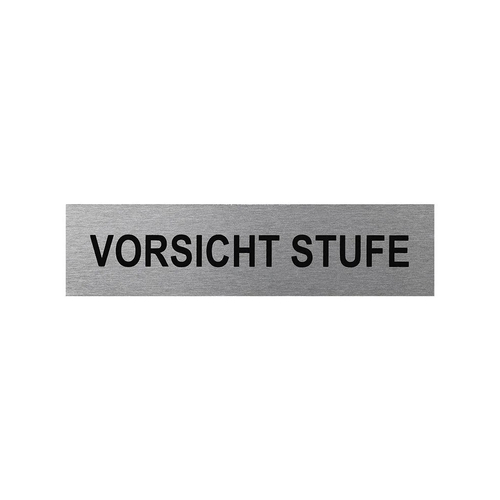 Aluminium T�rschild Vorsicht Stufe 160x40mm