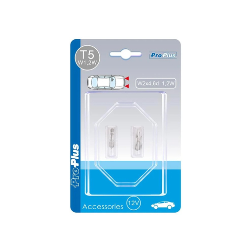 Autolampe 12V 1,2W T5 W2x4,6d 2 St�ck im Blister