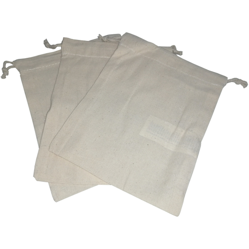 5 Baumwollbeutel mit Kordelzug 25 x 30 cm Natur