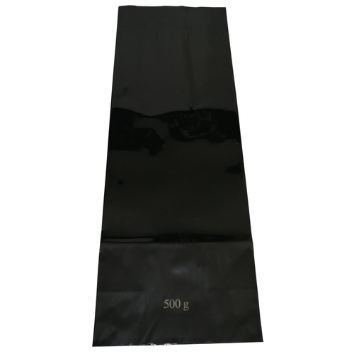 50 Teet�ten 500 g schwarz OPP/ Kraftpapier / PET-Blockbodenbeutel 105+65 x 295