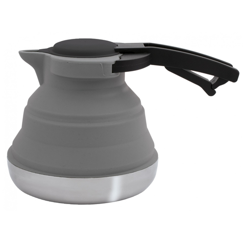 Faltbarer Wasserkocher m Edelstahlboden 1,2 l Kunststoffdeckel 0200 grau