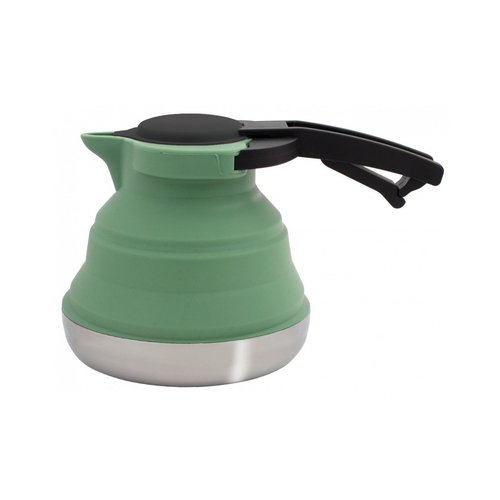 Faltbarer Wasserkocher m Edelstahlboden 1,2 l Kunststoffdeckel 4200 See green