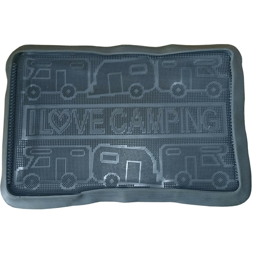 Fu�matte I love Camping grau 40x60cm