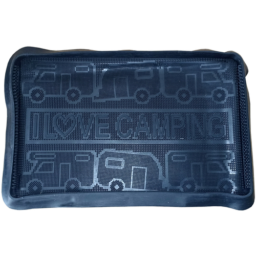 Fu�matte I love Camping schwarz 40x60cm