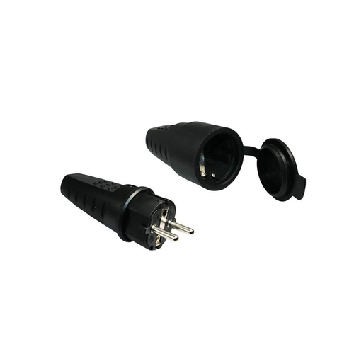 Gummi Schuko Kupplung schwarz 230V Anschlussspannung