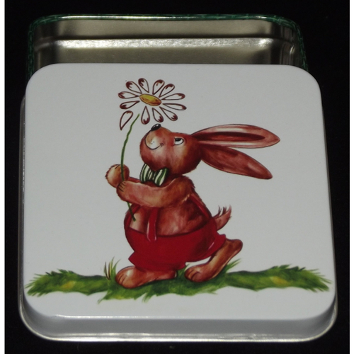 Hase Blume Wei�blechdose Osterhase 87x87x40