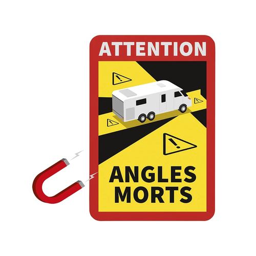 Magnetaufkleber Attention Angles Morts! Wohnmobil