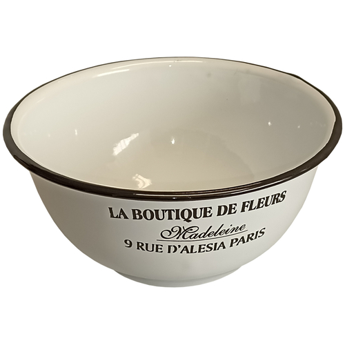 Sch�ssel M�slischale Schale aus Emaille antikwei� 1l Stahlblech emailliert