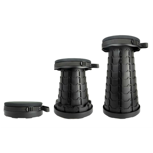 Tragbarer Faltbarer verstellbarer Hocker mit Kissen schwarz