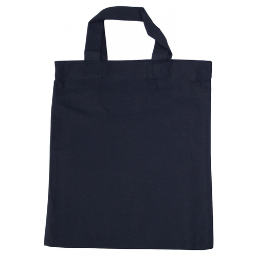 40 Baumwolltasche Mini blau 22x26 kurzer Henkel