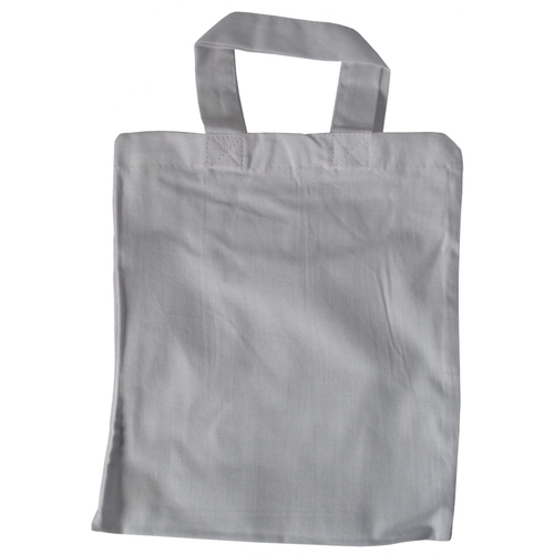 5 Baumwolltasche Mini wei� 22x26 kurzer Henkel