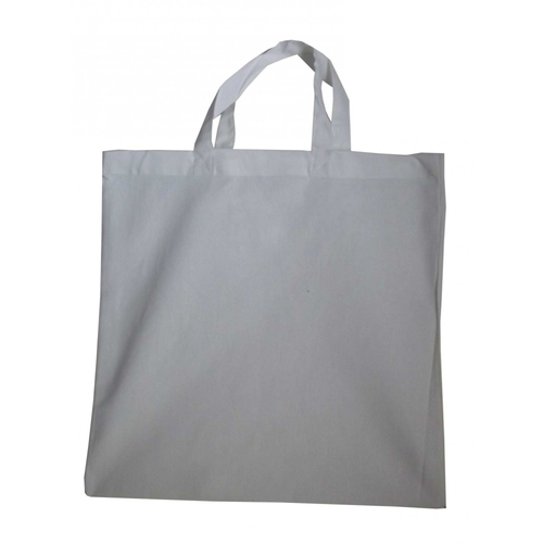 40 Baumwolltragetasche UNBEDRUCKT wei� 38x42 kurzer Henkel