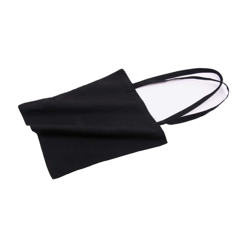 10 Baumwolltragetasche schwarz 130 g 38x42 langer Henkel