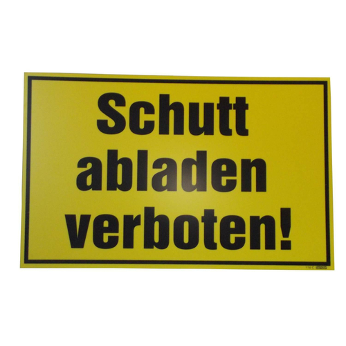 Schutt abladen verboten Warnschild