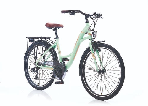 26 Zoll Alu City Bike M�dchen Fahrrad Aluminium Shimano 21 Gang RH44