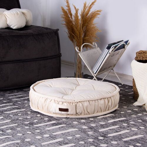 Bodenkissen Rund Sitzkissen Boden Dicker Stuhlkissen Meditationskissen Yogakissen 60x14cm