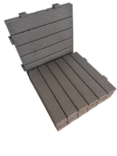 Terrassenfliesen Terrassen Boden Fliesen 50x50cm Braun Kunststoff 