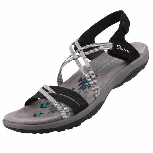 Skechers Damen Sandalen REGGAE SLIM TAKES TWO Schwarz/Grau