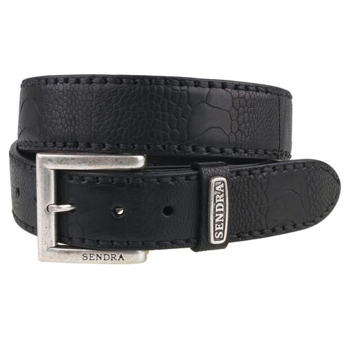 Sendra Strau�enleder G�rtel 1016 Schwarz