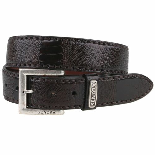 Sendra Strauenleder Grtel 1016 Dunkelbraun