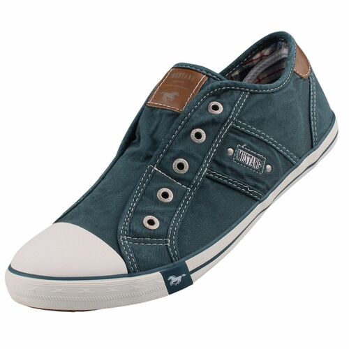 Mustang Damen Canvas Sneaker Blau/Gr�n