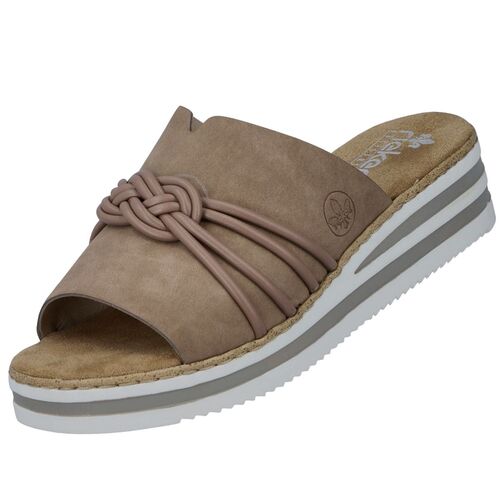 Rieker Damen Keil-Pantoletten Beige