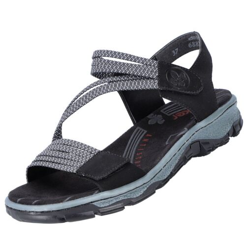 Rieker Damen Trekking Sandalen Schwarz