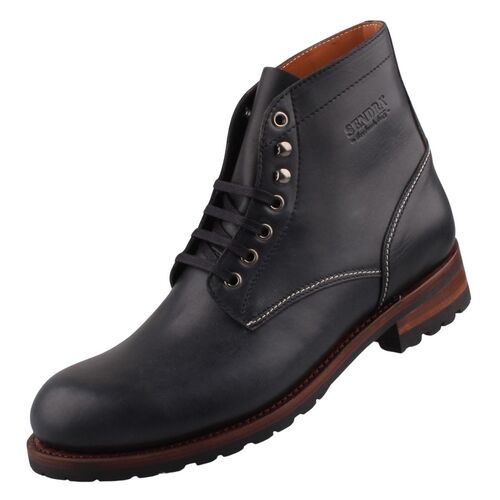 Sendra Boots Herren Leder Stiefel Schwarz
