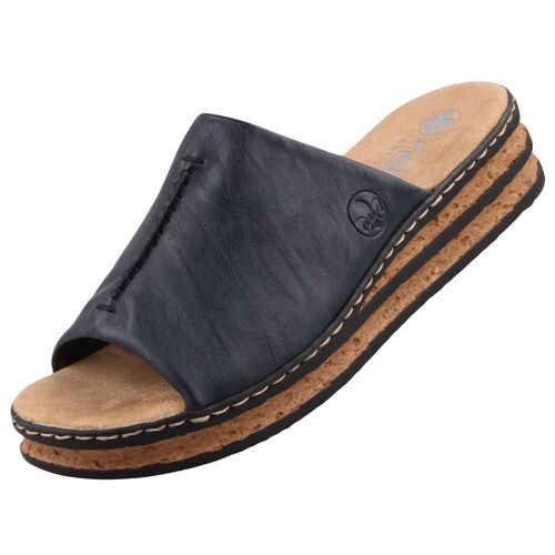 Rieker Damen Pantoletten Blau