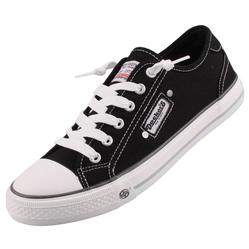 Dockers by Gerli Damen Canvas Sneaker Schwarz/Wei�