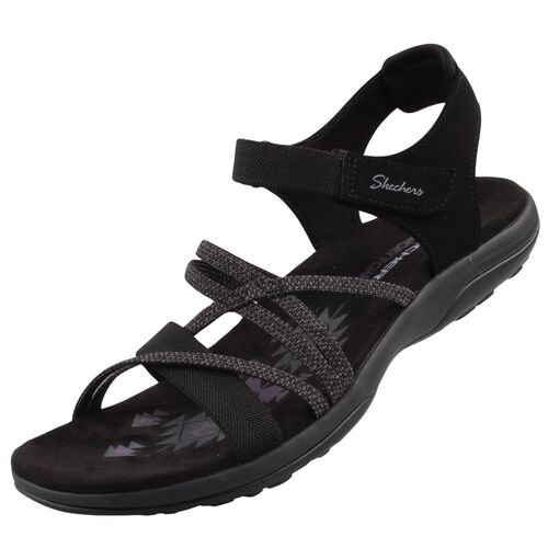 Skechers Reggae Slim Meadow Grazer Damen Sandalen Schwarz